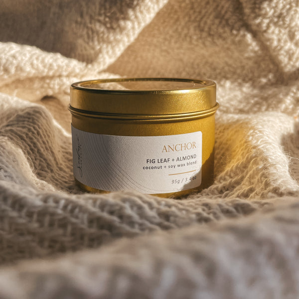 ANCHOR 4 oz. Gold Candle - Almond & Fig Scent