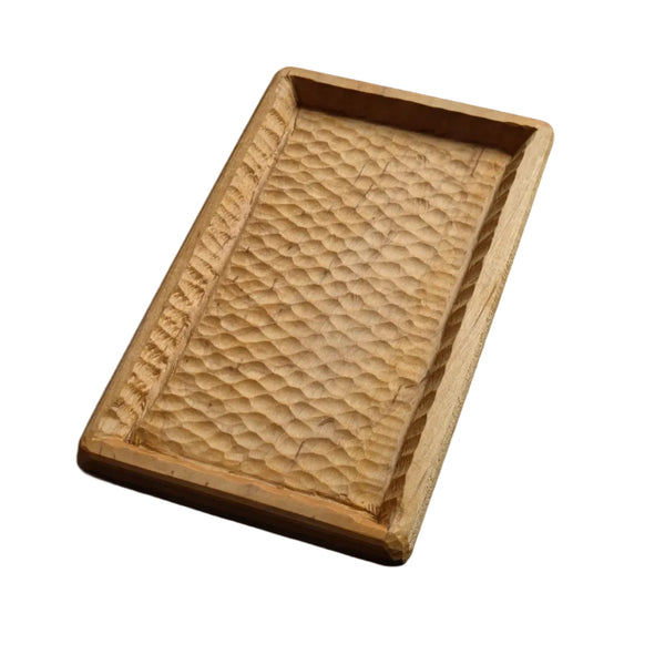 Hand-carved maple tray- Fish scale pattern