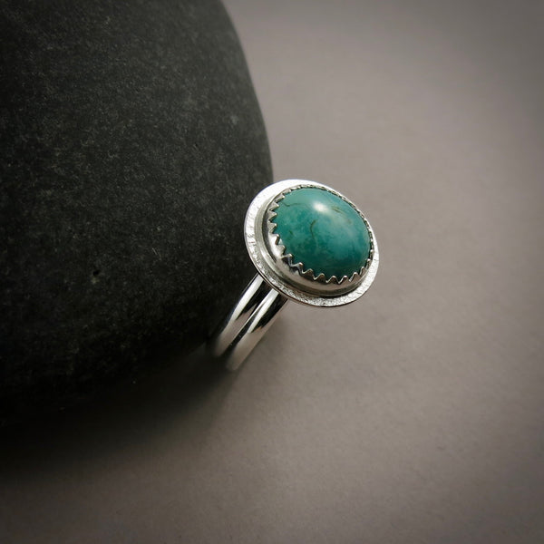 Tibetan turquoise halo ring
