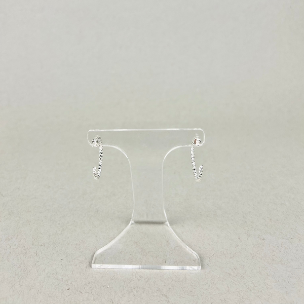 Open hoop stud earrings: sterling silver (twist) small