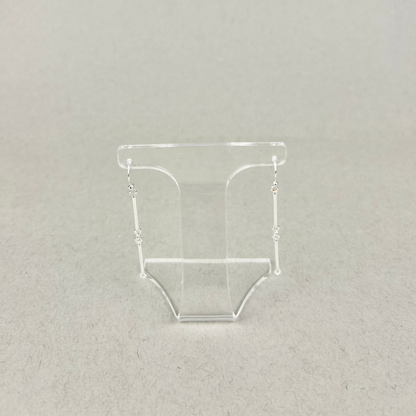 Double bar earrings: sterling silver