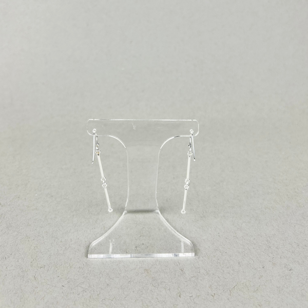 Double bar earrings: sterling silver