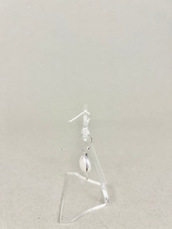 Coin pearl earrings: sterling silver, white coin pearls