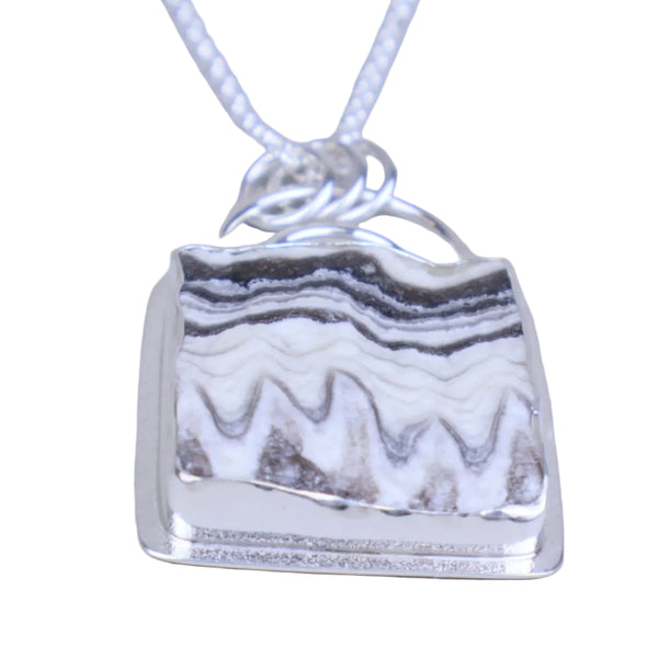 Raw phantom calcite statement necklace