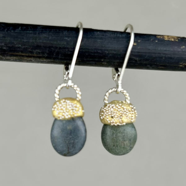 Beach Pebble Drops – Clay & Sterling Silver Earrings