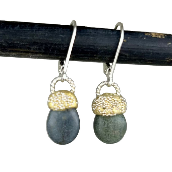 Beach Pebble Drops – Clay & Sterling Silver Earrings
