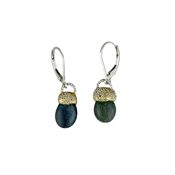 Beach Pebble Drops – Clay & Sterling Silver Earrings