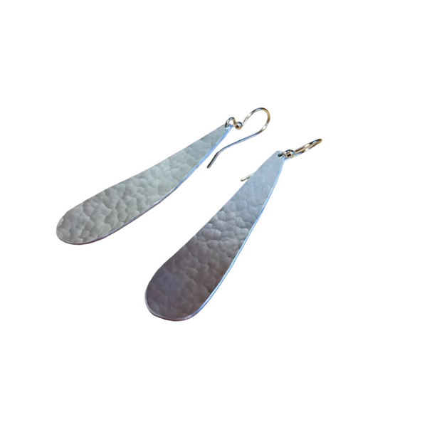 Raincity - Long Raindrops Earrings - Shiny Grey