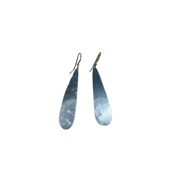 Raincity - Long Raindrops Earrings - Shiny Grey