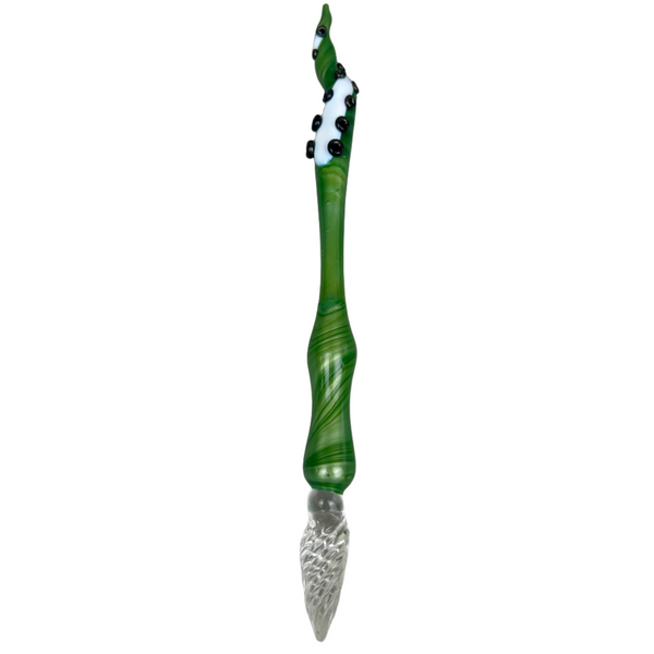 Metallic Green Tentacle Glass Dip Pen