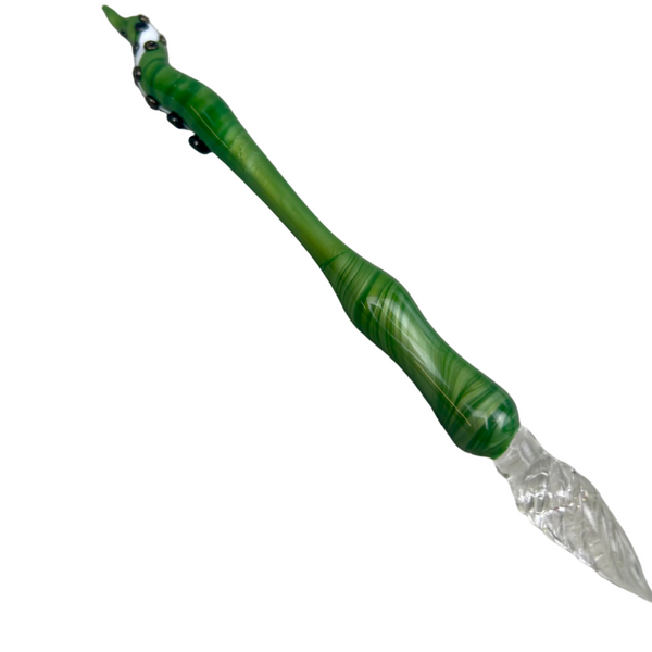 Metallic Green Tentacle Glass Dip Pen
