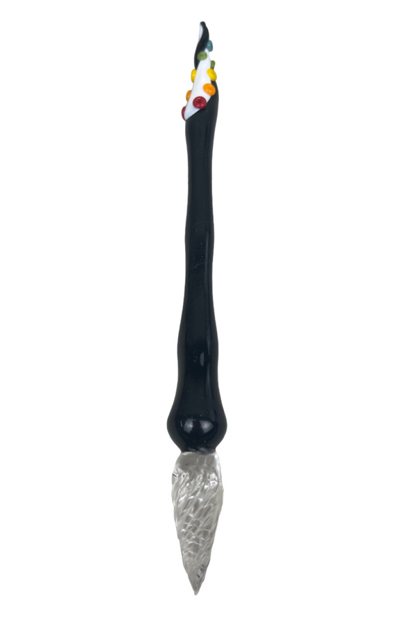 Black Sparkle Pride Tentacle Glass Dip Pen