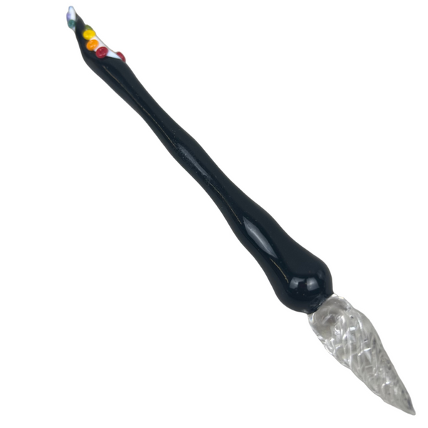 Black Sparkle Pride Tentacle Glass Dip Pen
