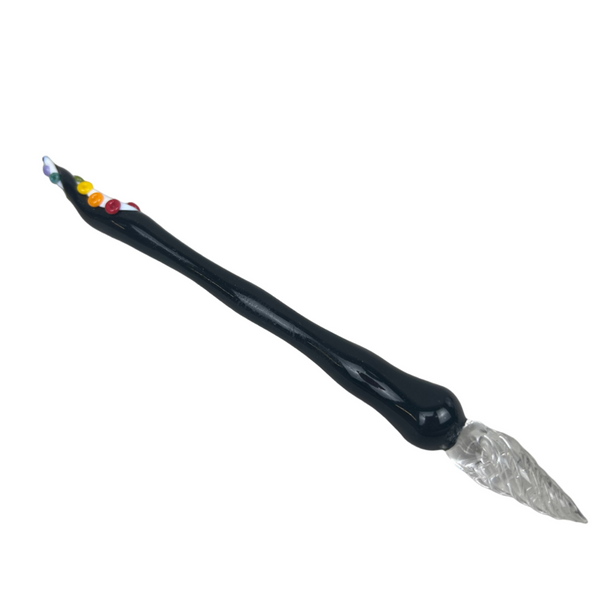 Black Sparkle Pride Tentacle Glass Dip Pen