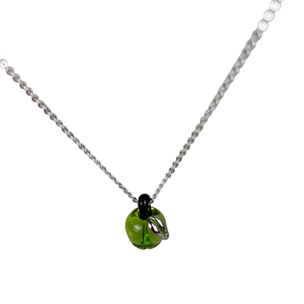 Pendant - Green  Delicious and White Gold