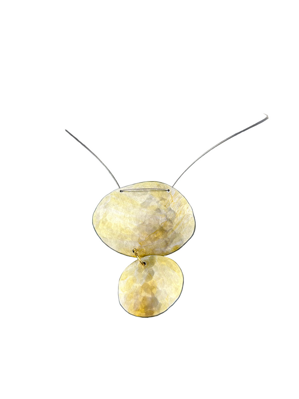 Shiny Pebbles Necklace - Gold Color