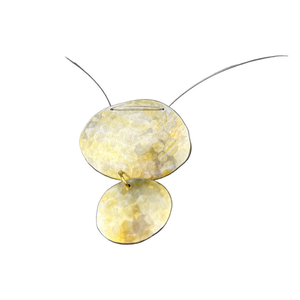 Shiny Pebbles Necklace - Gold Color