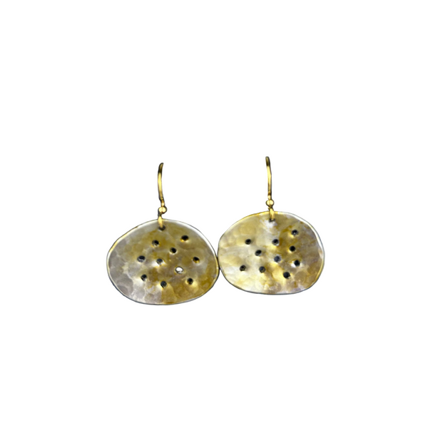 Shiny Pebbles Earings - Gold Color with Dots