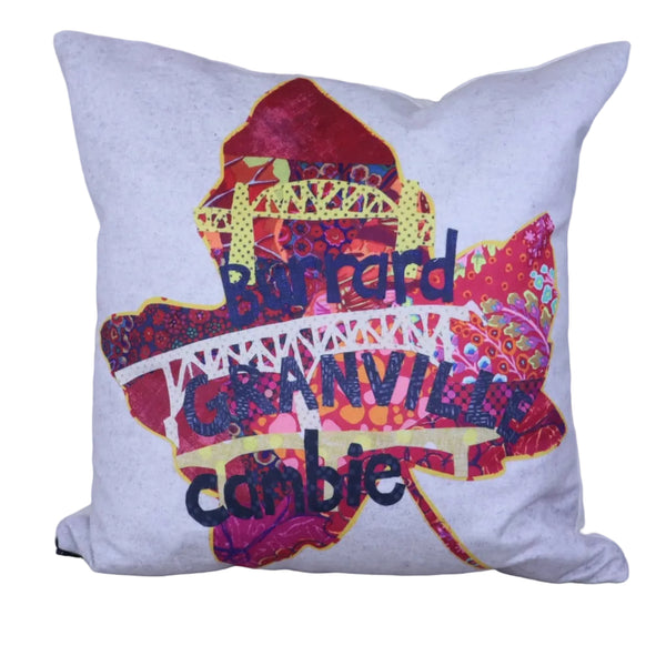 Printed Velvet Pillows 3 Bridges Maple Leaf Velvet - lorna moffat Design
