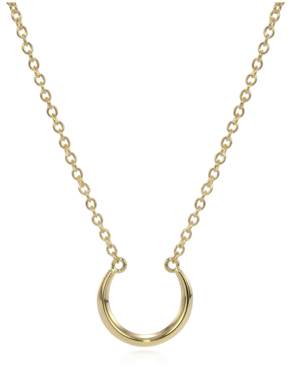 Luna small pearl crescent pendant