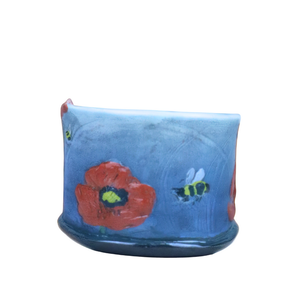 Bees and poppies bowl