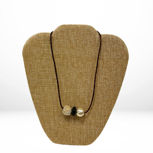 Effie Baker - Three component necklace on leather