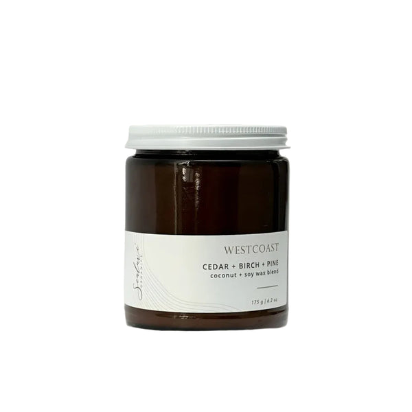 WESTCOAST 8 oz. Amber Glass Candles - Cedar & Pine & Birch
