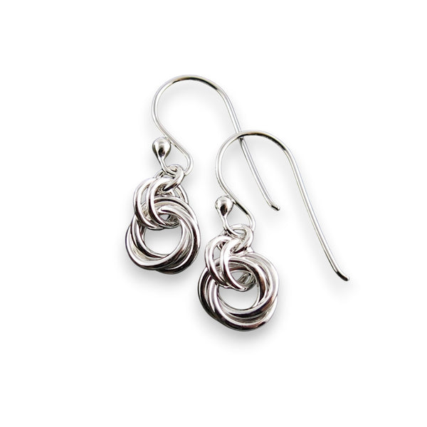 Silver timeless love knot trio earrings
