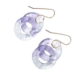 TAKAGI Glass Light purple and clear earrings