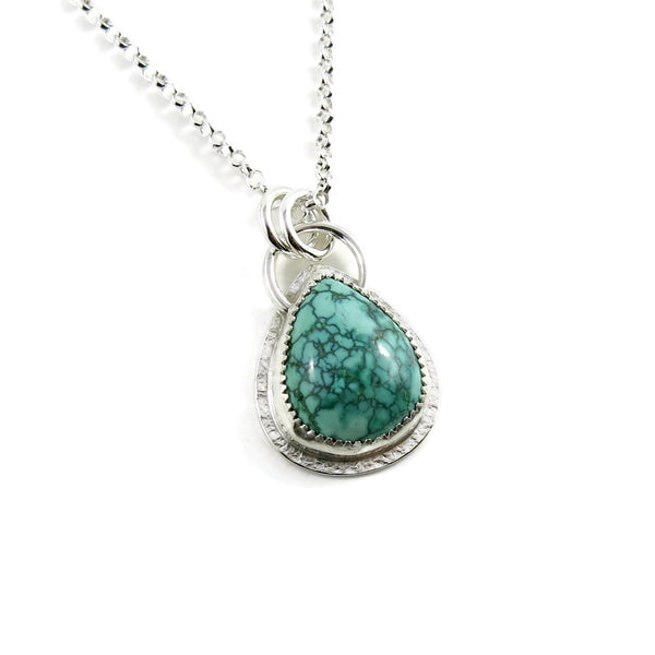 Spiderweb Turquoise Pendant • Sterling Silver