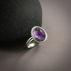 Amethyst Ring • Sterling Silver • Size 10