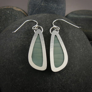 Light Teal Imperial Jasper Earrings • Sterling Silver