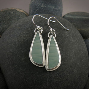Light Teal Imperial Jasper Earrings • Sterling Silver