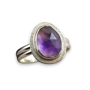 Amethyst Ring • Sterling Silver • Size 10