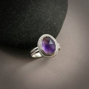Amethyst Ring • Sterling Silver • Size 10
