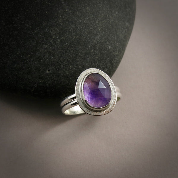 Amethyst Ring • Sterling Silver • Size 10