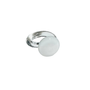 Glass Ring Small - White-TAKAGI