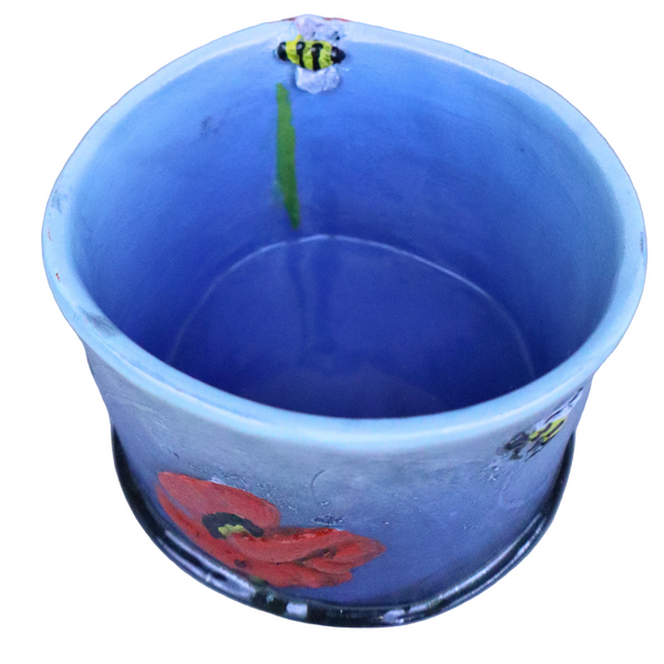 Bees and poppies bowl
