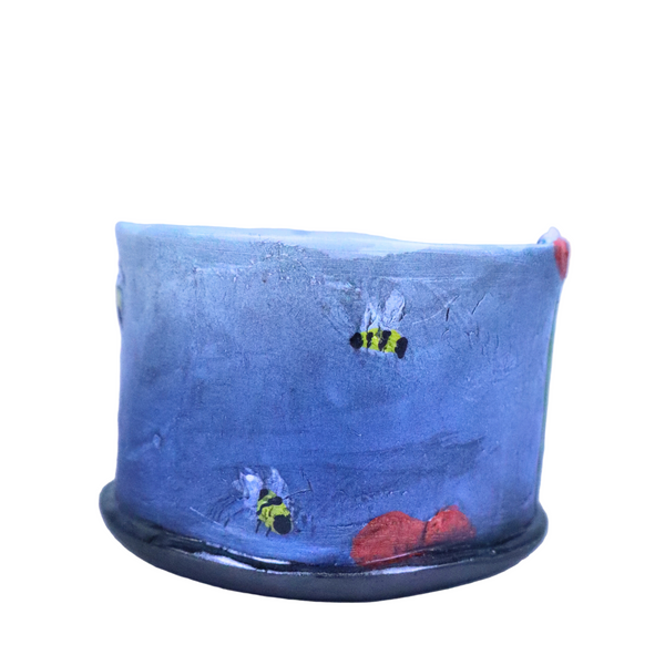 Bees and poppies bowl
