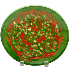 Coupe with sgraffito leaves - Gillian Mcmillan