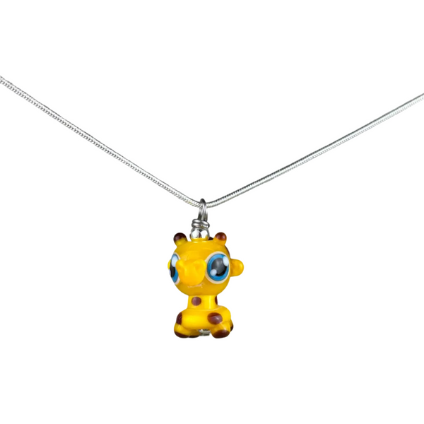 Geoffrey Giraffe Hand Sculpted Glass Pendant