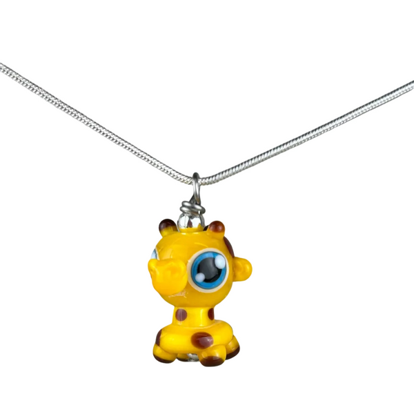 Geoffrey Giraffe Hand Sculpted Glass Pendant