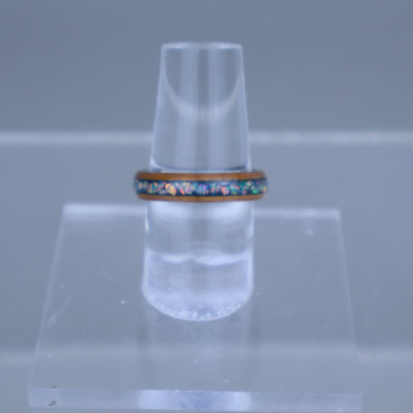 Wood Opal Inlay Ring
