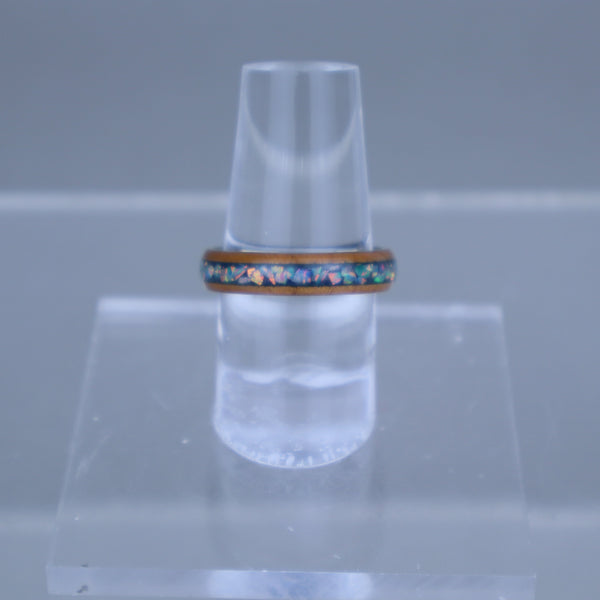 Wood Opal Inlay Ring