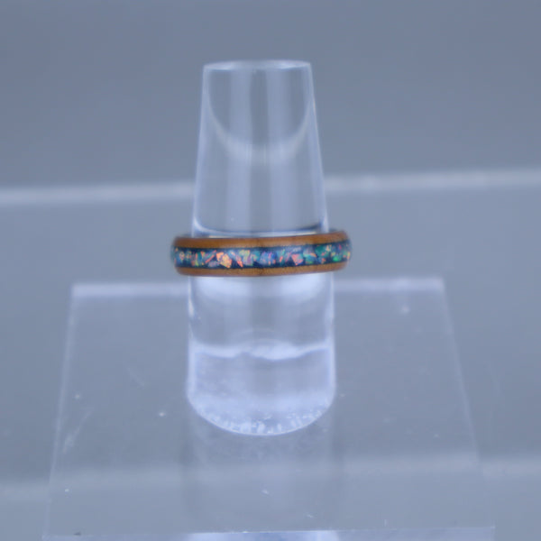 Wood Opal Inlay Ring