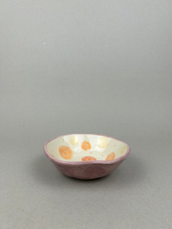 Paradise Bowl - Orange dots with purple back