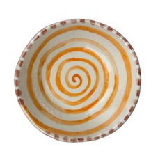 Paradise Bowl - Orange spiral with plain back