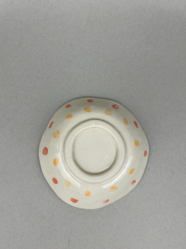 Paradise Bowl - Orange spiral with dotted back