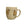 White mug with chicken illustrations on a beige background