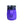 Purple glass vase with black rim on a white background